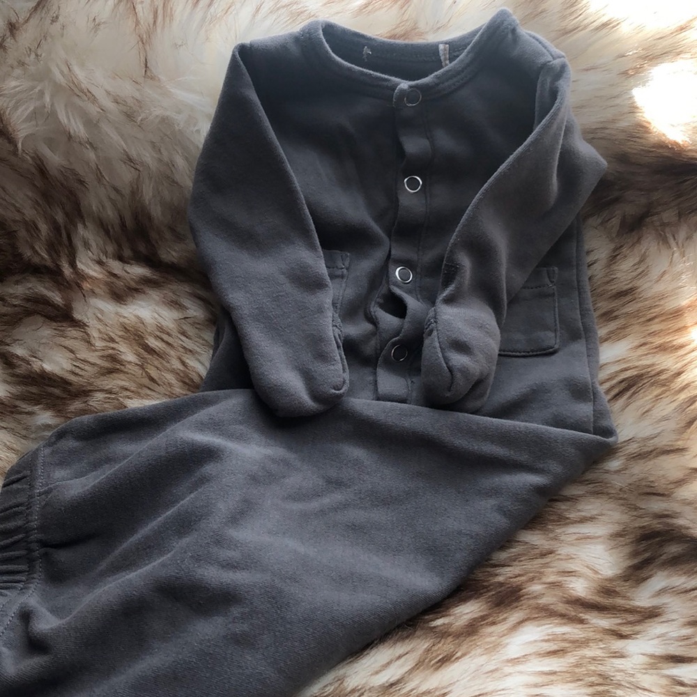 L’oved baby slate grey gown newborn
